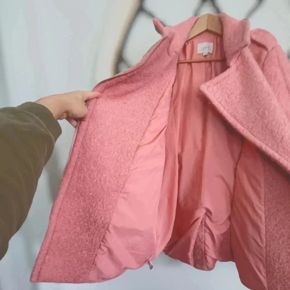 LOFT Marled Moto Wooly Pea coat Size MEDIUM - Picture 9 of 12